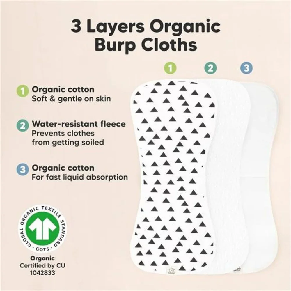 5Pack Organic Burp Cloths for Baby Boys and Girls -Ultra Absorbent Burping Cloth